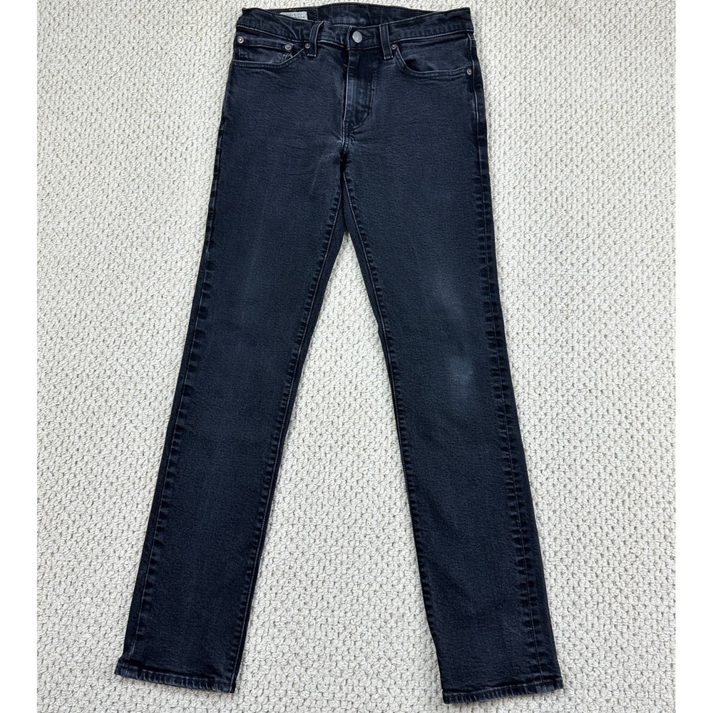 Levis Premium 511 Jeans Fits Mens 30x32 Black Denim Big E Wallet Fade Slim Fit